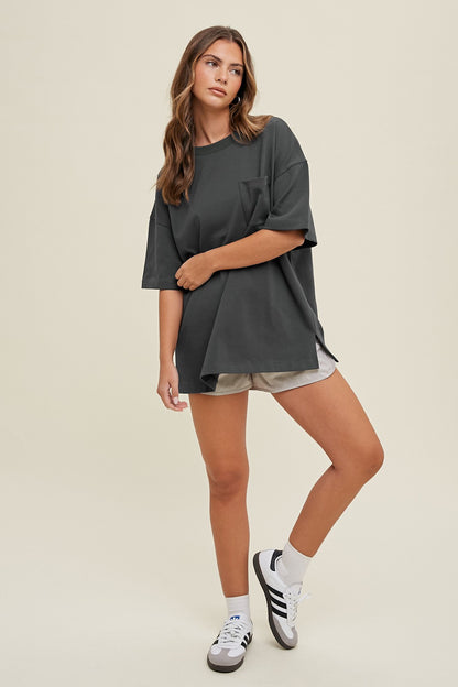 Oversized Boyfriend Tee - Charcoal