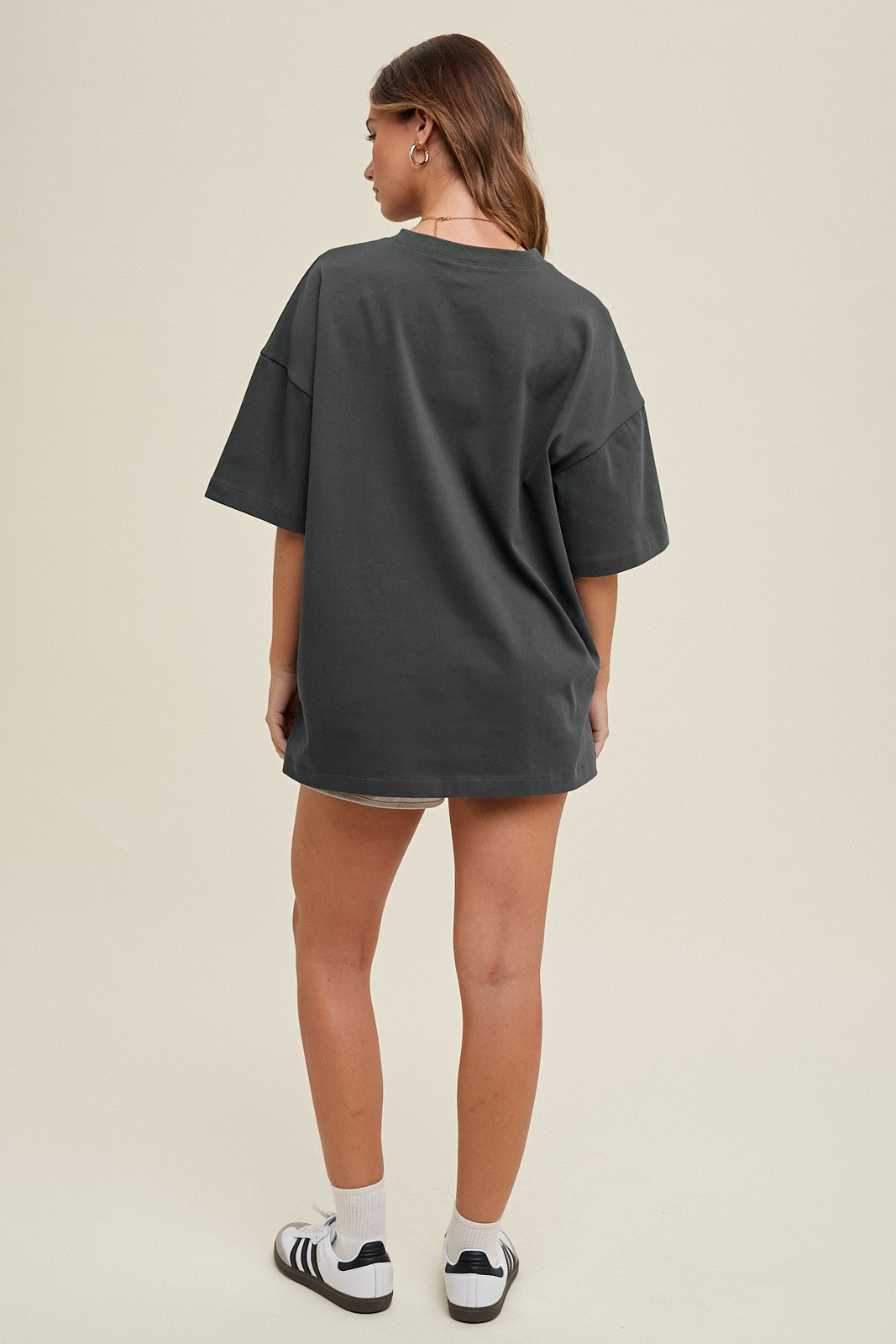 Oversized Boyfriend Tee - Charcoal