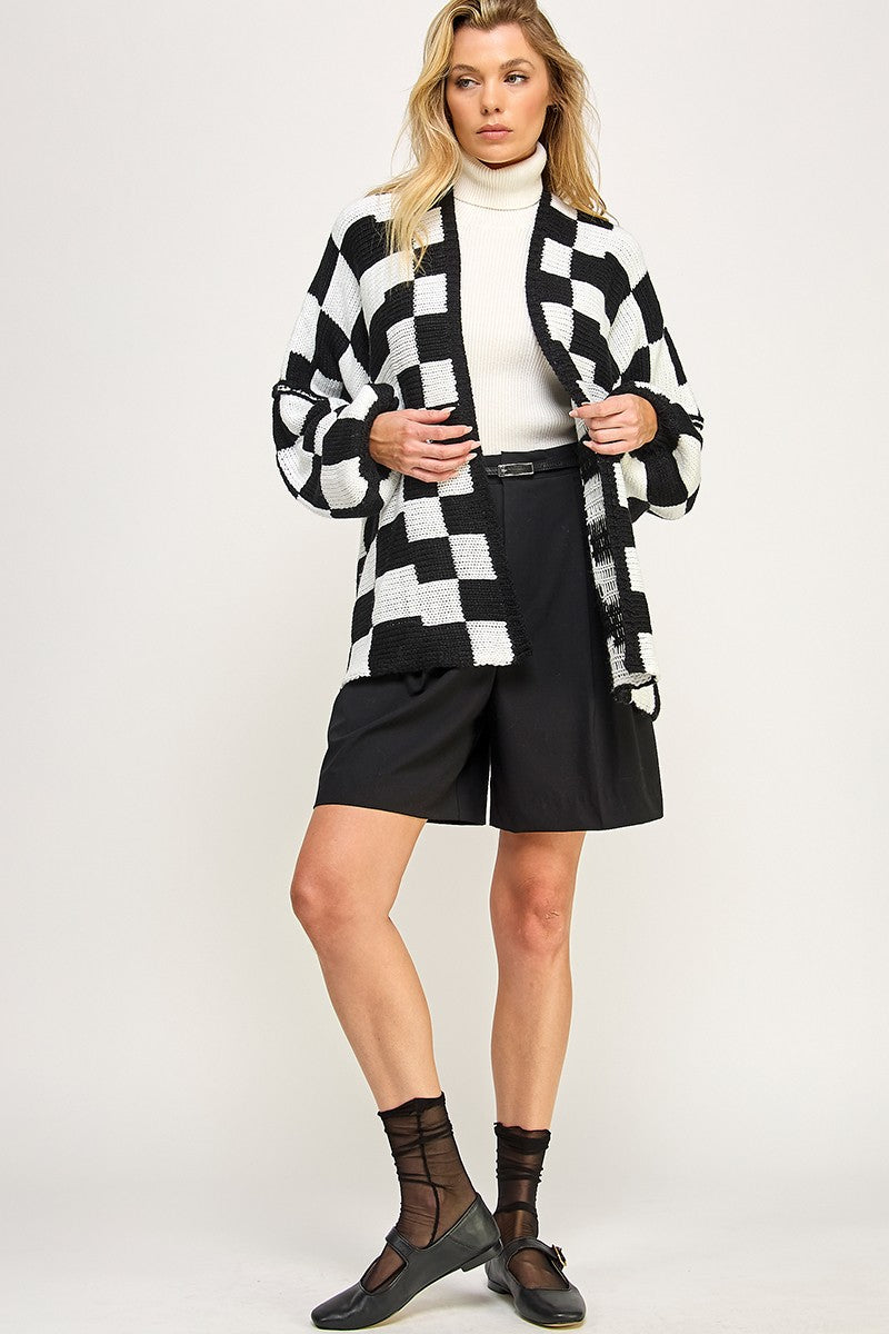 Check Me Out Cardigan - Black/White