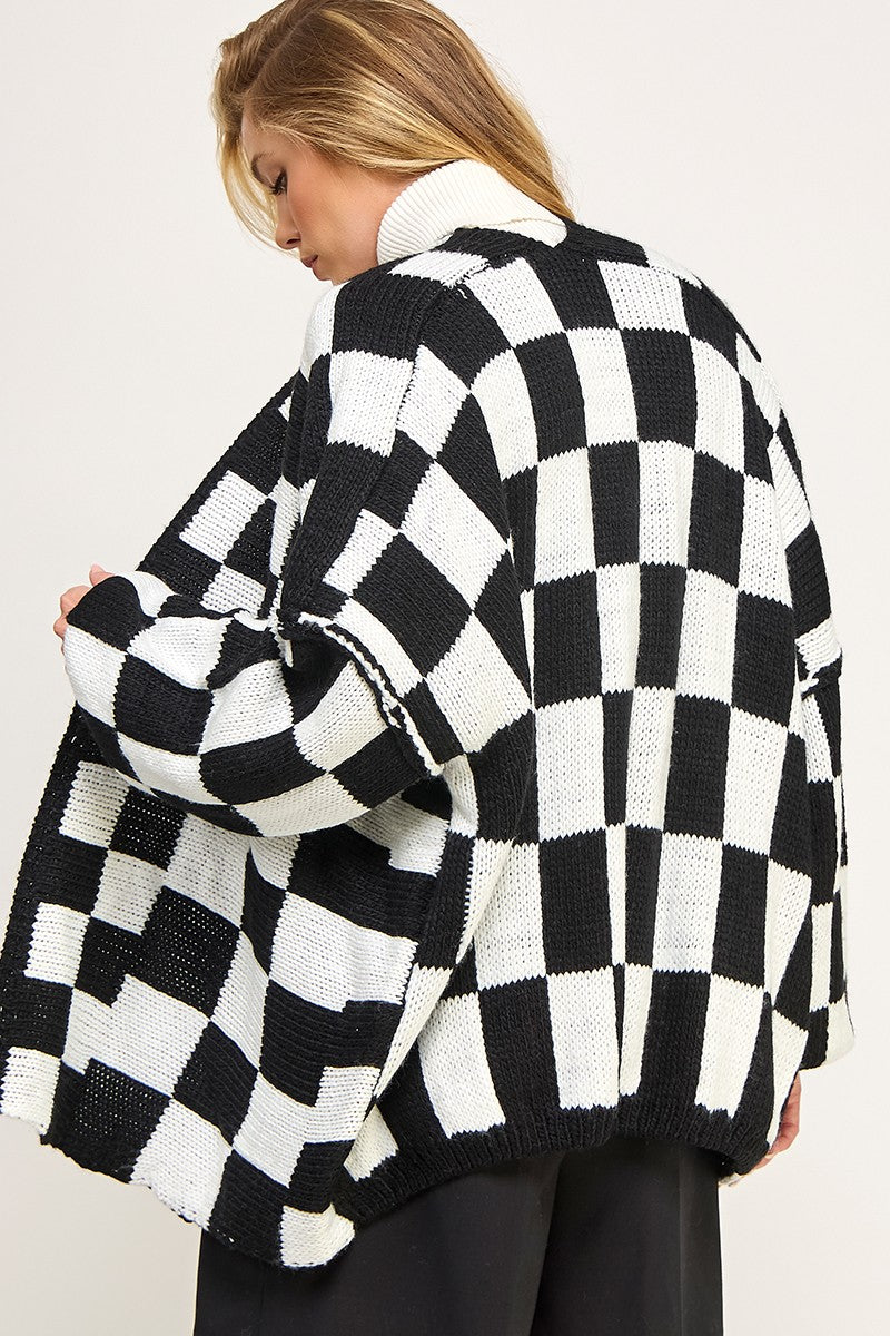 Check Me Out Cardigan - Black/White