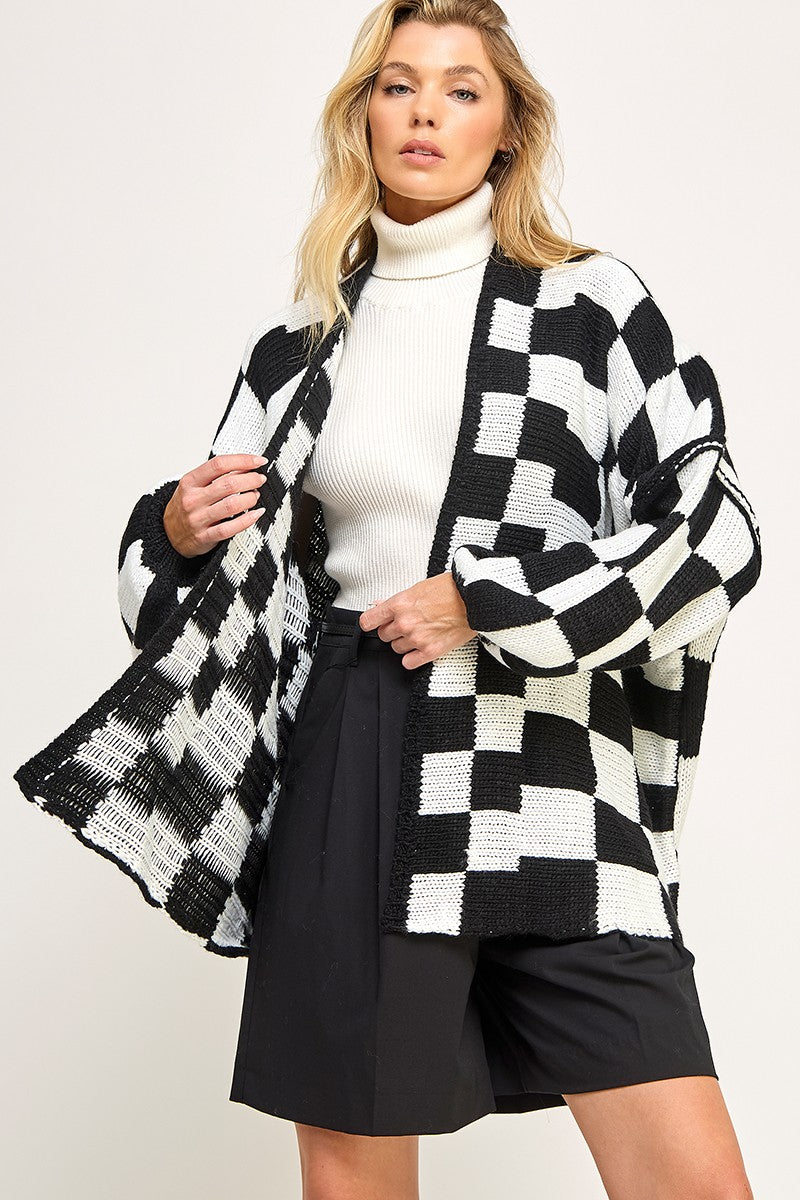 Check Me Out Cardigan - Black/White