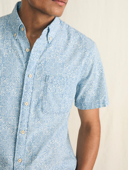 Faherty Short-Sleeve Stretch Playa Shirt - South Pacific Geo