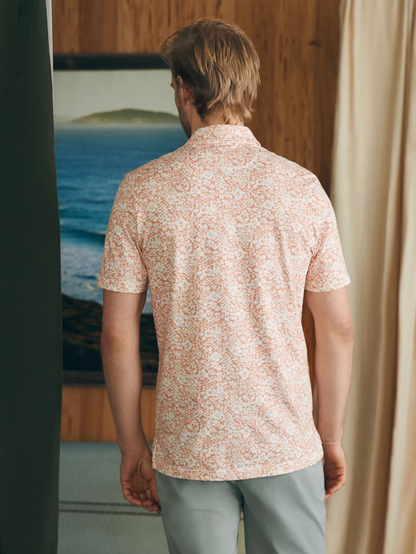 Faherty Movement™ Short-Sleeve Pique Polo Shirt - Hilo Rose Floral Print