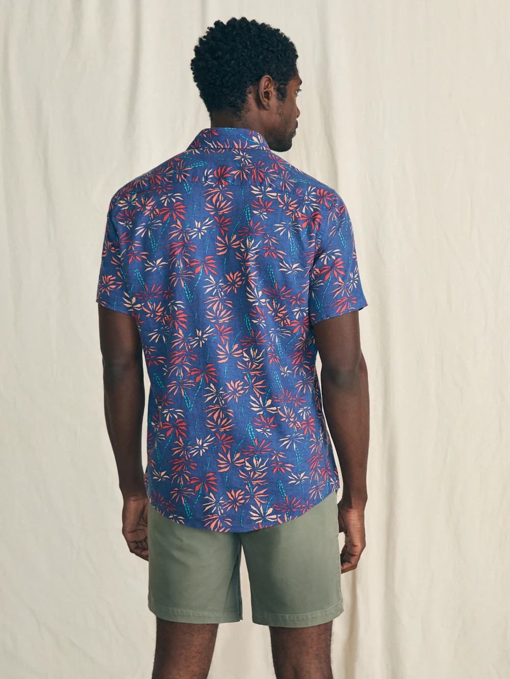 Faherty Short-Sleeve Breeze Shirt - Navy Tide Bamboo