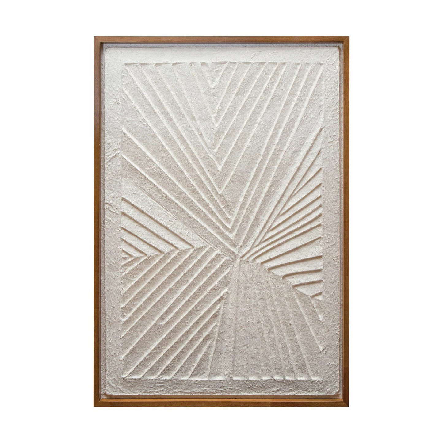 Oak Wood Framed Embossed Paper Wall Decor