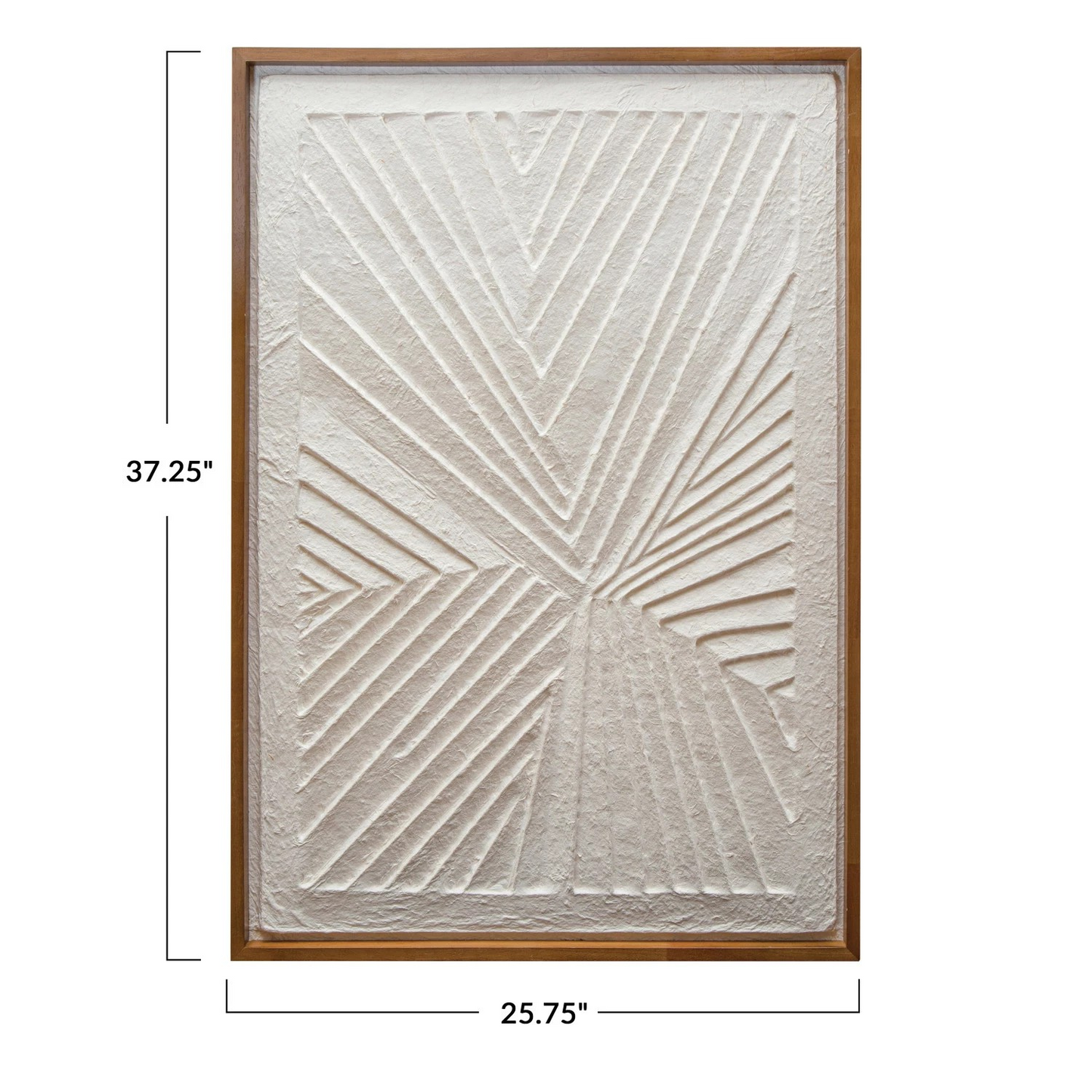 Oak Wood Framed Embossed Paper Wall Decor